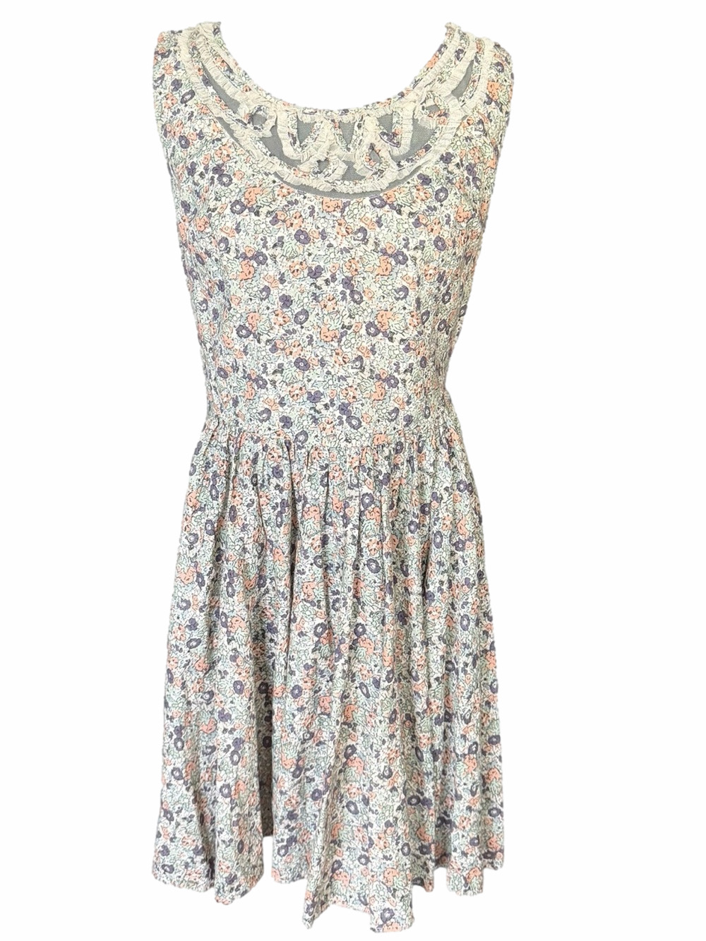 Anthropologie Staring at Stars Floral Sleeveless Dress Size 4 100% cotton